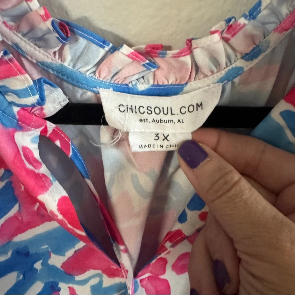 Chic Soul Colorful Ruffle Sleeve Dress - Picture 3 of 5